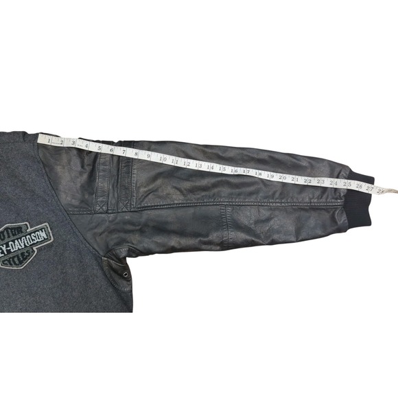 Harley-Davidson Genuine MotorClothes Varsity Jacket 3X Leather Sleeves Gray Wool - Picture 8 of 11